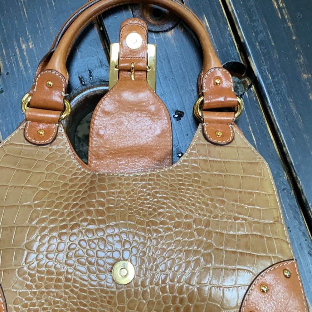 Michael Kors Brown Croc-Embossed Shoulder Bag - Picture 7 of 11